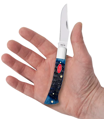 Axe Handle Rogers Jig Navy Blue Bone 6888 Stainless Pocket Knife