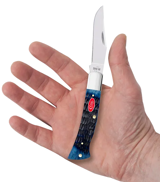 Axe Handle Rogers Jig Navy Blue Bone 6888 Stainless Pocket Knife