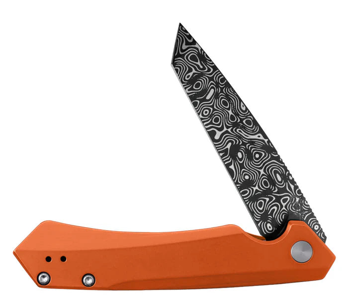 Orange Anodized Aluminum Tanto S35VN