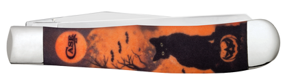 Trapper Orange Black Cat Halloween 13365 Stainless Pocket Knife