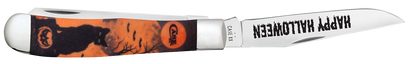 Trapper Orange Black Cat Halloween 13365 Stainless Pocket Knife