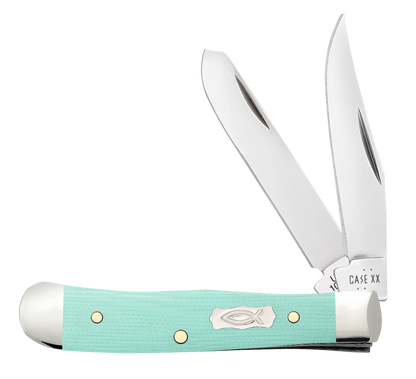 Case XX™ Tiny Trapper Ichthus Seafoam Green G-10 18110 Stainless Pocket Knife