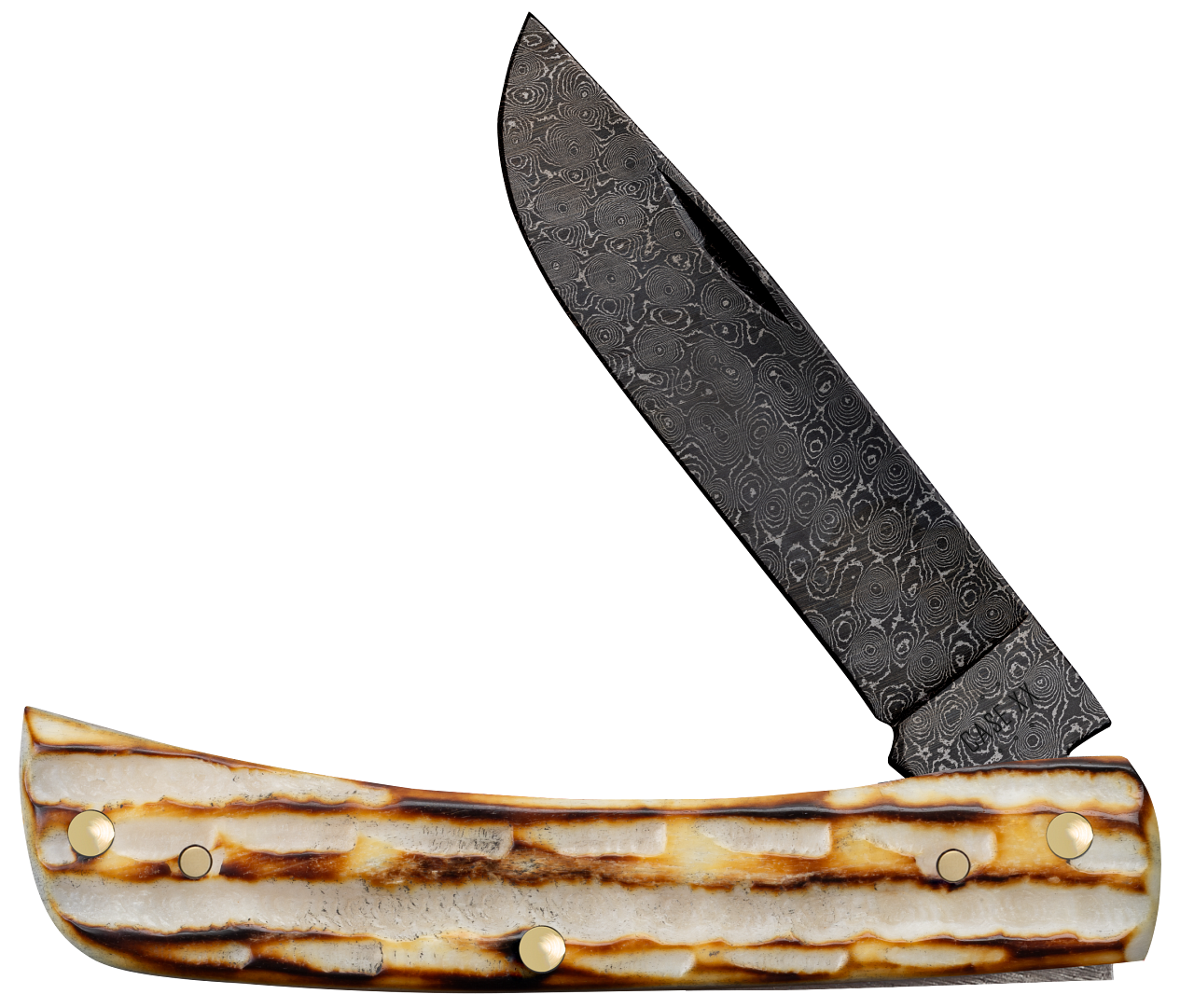 Case XX™ Sodbuster Jr Burnt Natural Bone 27235 Damascus Pocket Knife