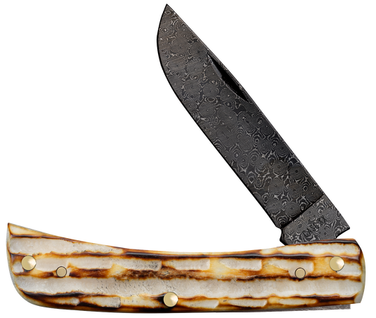 Case XX™ Sodbuster Jr Burnt Natural Bone 27235 Damascus Pocket Knife