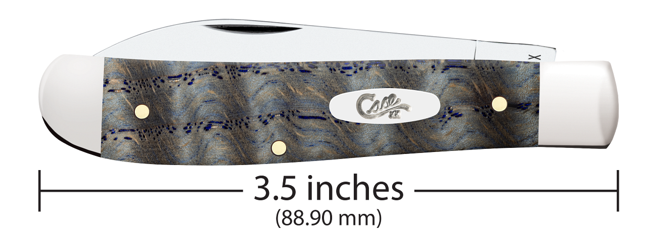 Case XX™ Mini Trapper Blue Curly Oak Wood