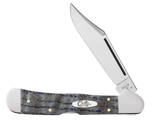 Case XX™ Copperlock Blue Curly Oak Wood