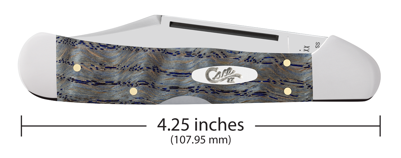 Case XX™ Copperlock Blue Curly Oak Wood