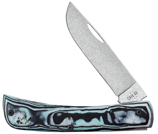 Sod Buster Jr Seafoam Green Burl G-10 66384 S35VN Stainless Pocket Knif