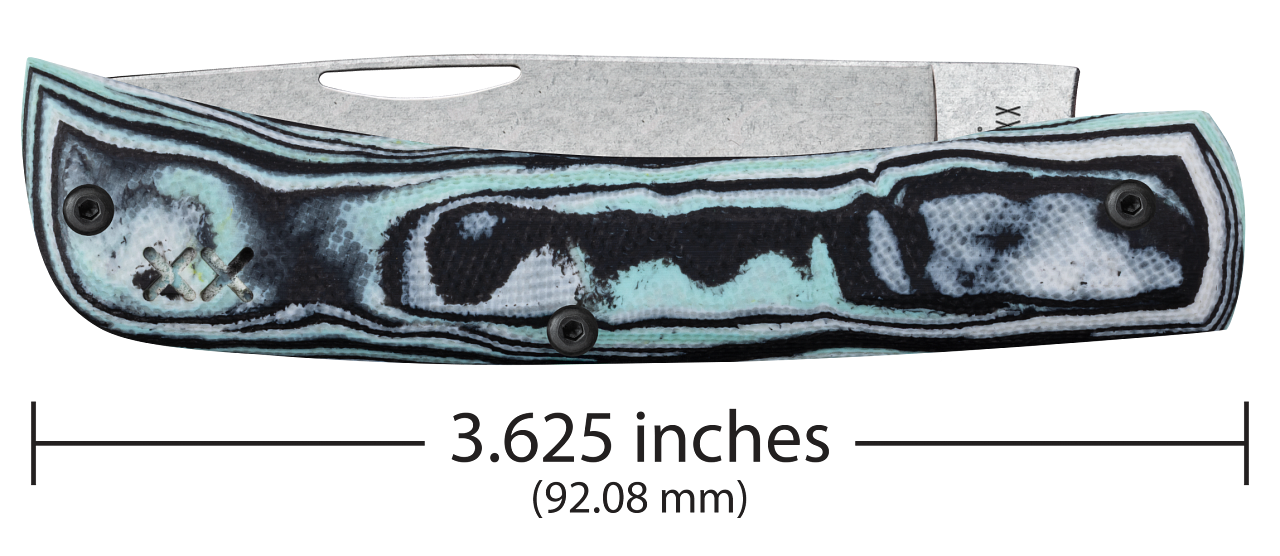 Sod Buster Jr Seafoam Green Burl G-10 66384 S35VN Stainless Pocket Knif