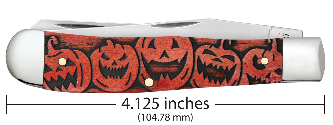 Jack-O-Lanterns Orange Bone Trapper with Etched Box