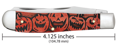 Jack-O-Lanterns Orange Bone Trapper with Etched Box