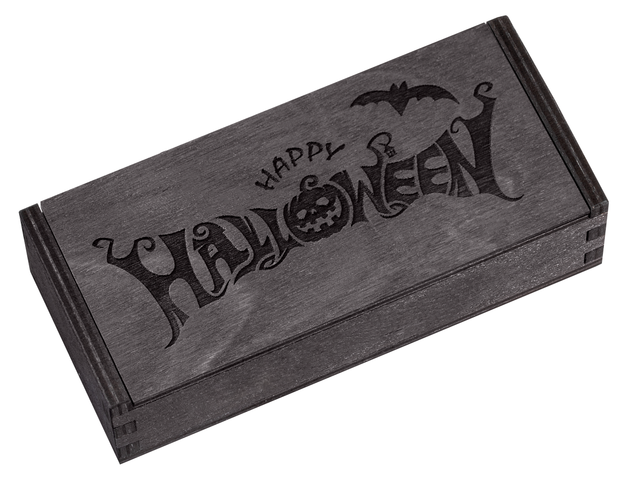 Jack-O-Lanterns Orange Bone Trapper with Etched Box