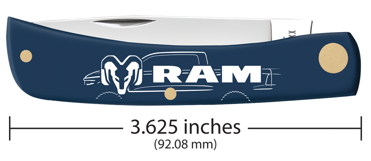 Sod Buster Jr RAM Navy Blue Synthetic 37484 Stainless Pocket Knife