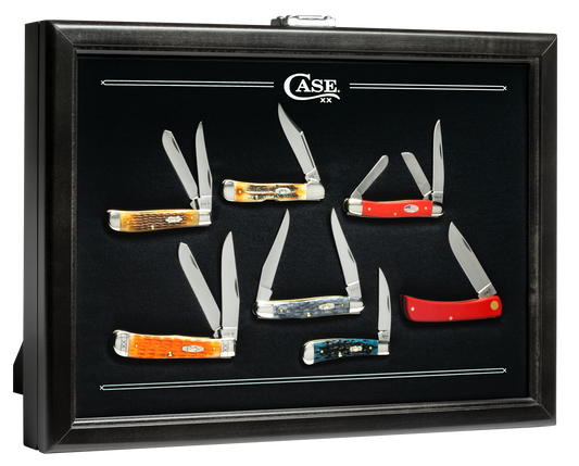 Locking Black Wood Knife Display